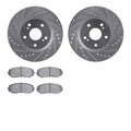Dynamic Friction Co 7302-01018, Rotors-Drilled and Slotted-Silver with 3000 Series Ceramic Brake Pads, Zinc Coated 7302-01018
